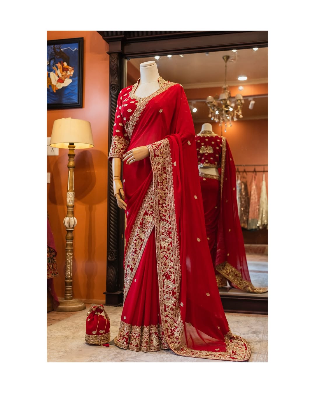 Dark Red Georgette
